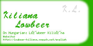 kiliana lowbeer business card